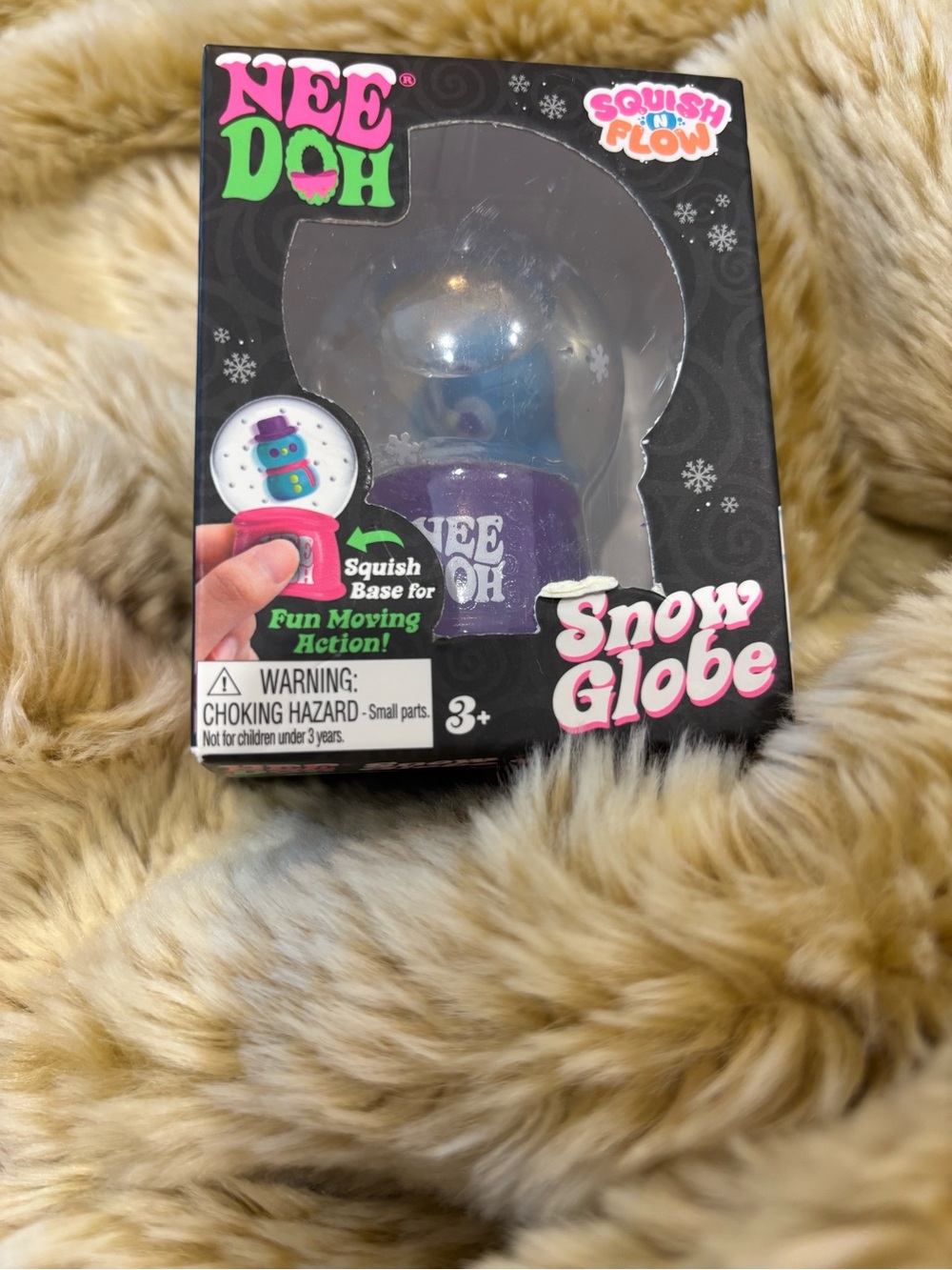 Nee Doh Purple Snow Globe Squish 'n Flow Kids Toy “Penny the Penguin”